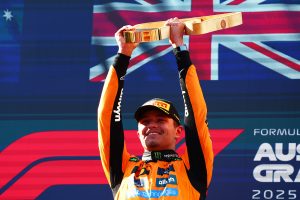 Lando Norris celebrant el triomf al circuit d'Spielberg | © Joe Portlock - Getty Images